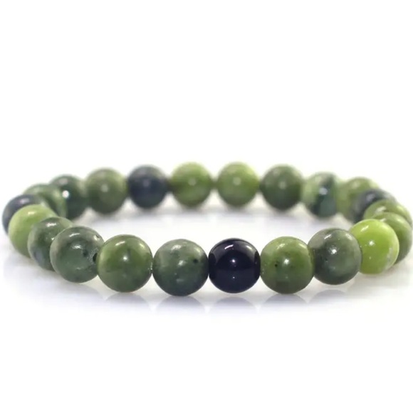 Set of picture jade and obsidian bracelets - Picture 3 of 8